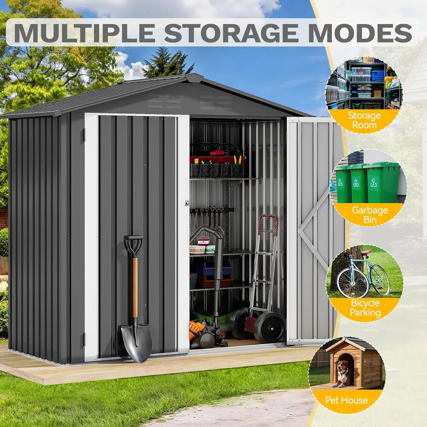 DWVO 5x3ft Metal Storage Shed