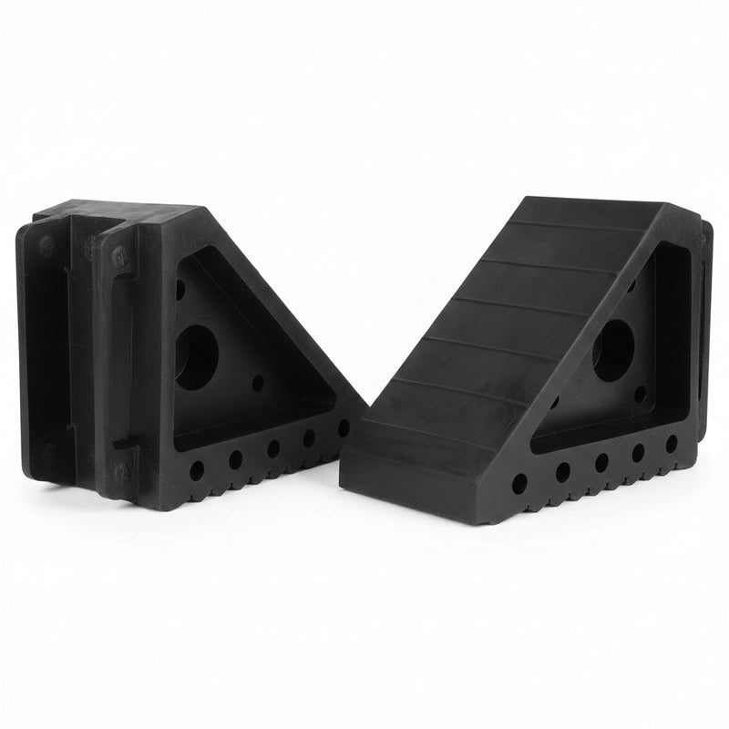 Heavy-Duty Solid Rubber Wheel Chocks – 2 Pack