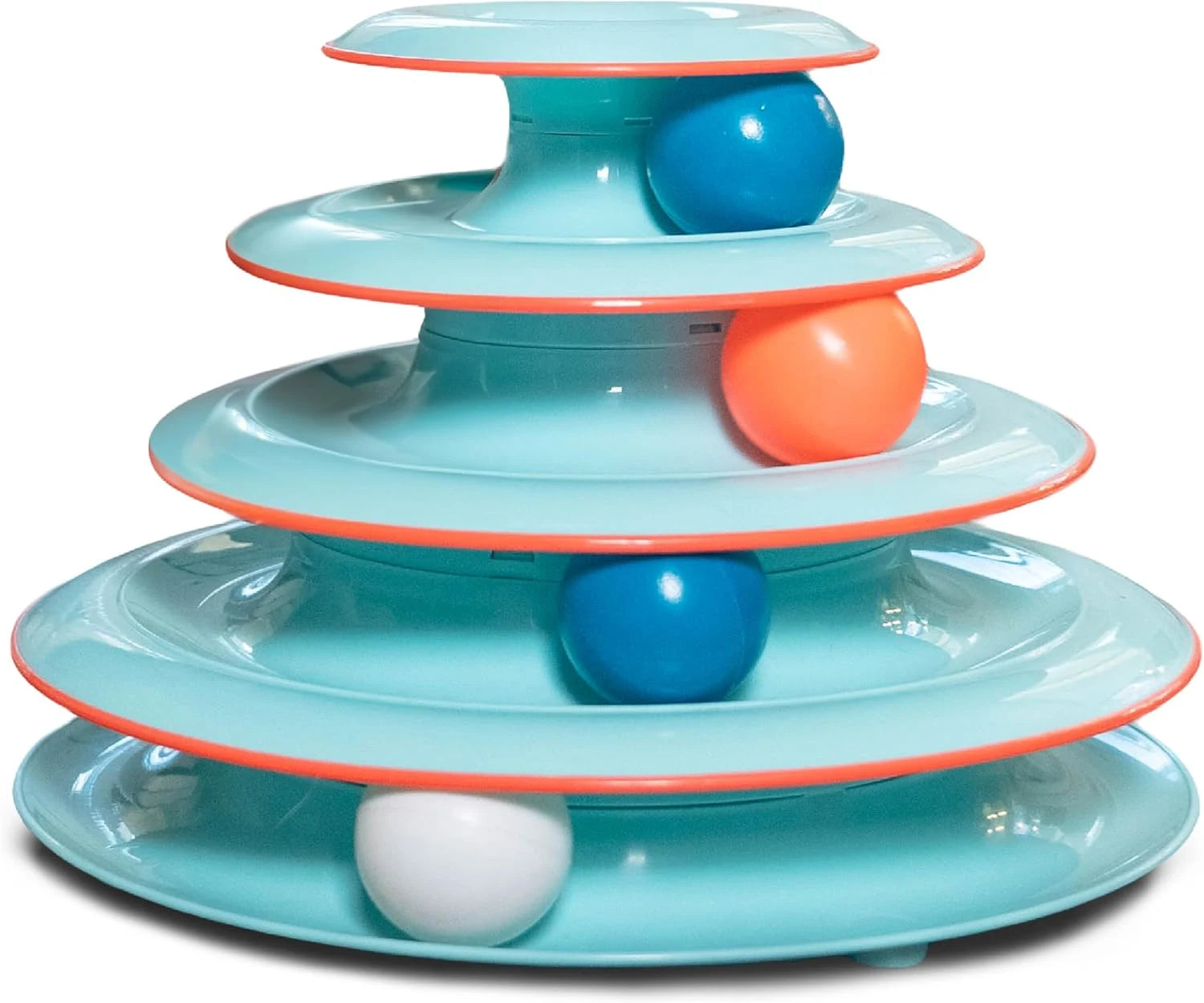 4-Tier Interactive Cat Track Tower with Rolling Balls