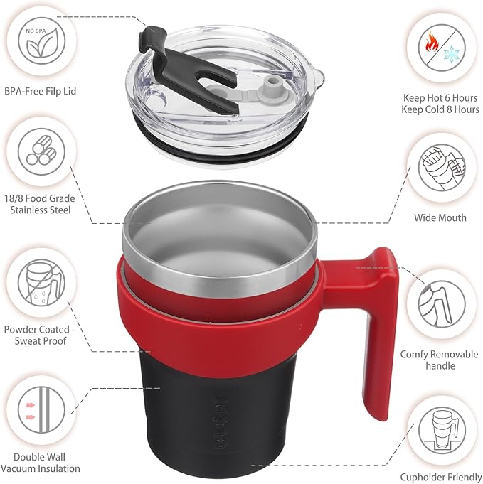 Insulated Handle Coffee Travel Tumbler