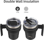 Insulated Handle Travel Tumbler Mug
