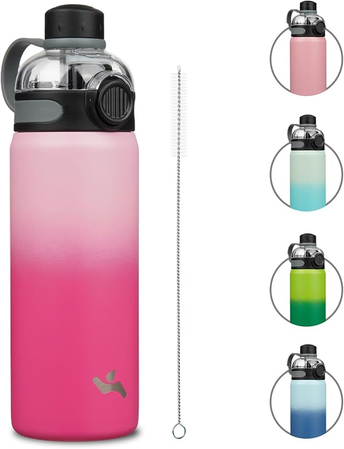 Insulated Straw Sports Water Bottle