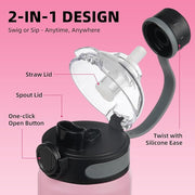 Insulated Straw Sports Water Bottle