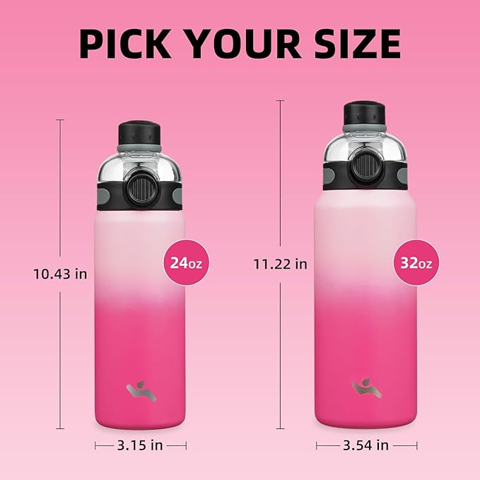 Insulated Straw Sports Water Bottle