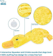 Interactive Crinkle Duck Dog Toy