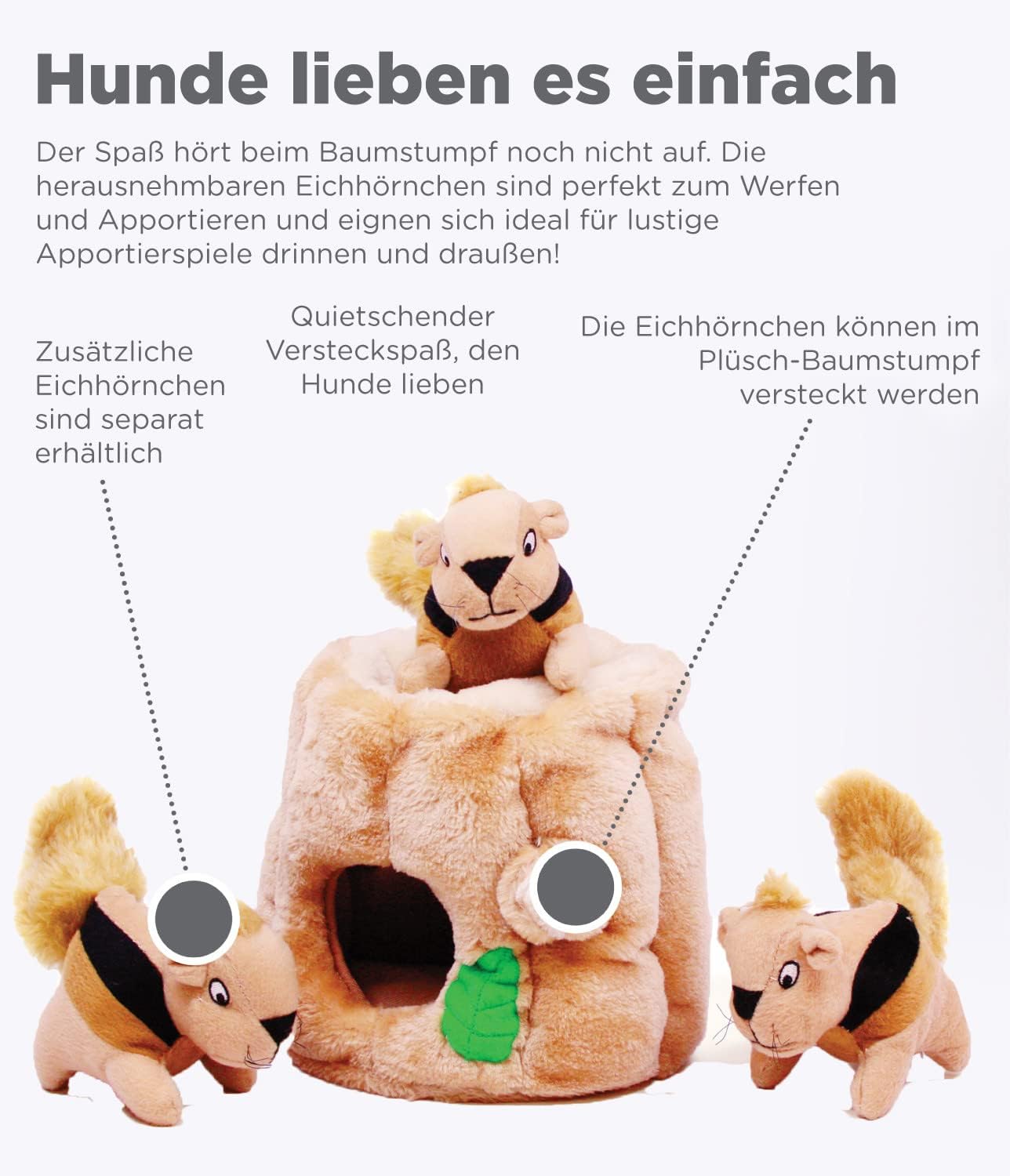 Interactive Hide & Seek Plush Dog Puzzle Toy – Medium