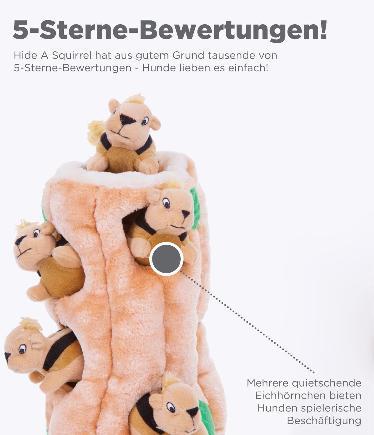 Interactive Hide & Seek Plush Dog Puzzle Toy – Medium