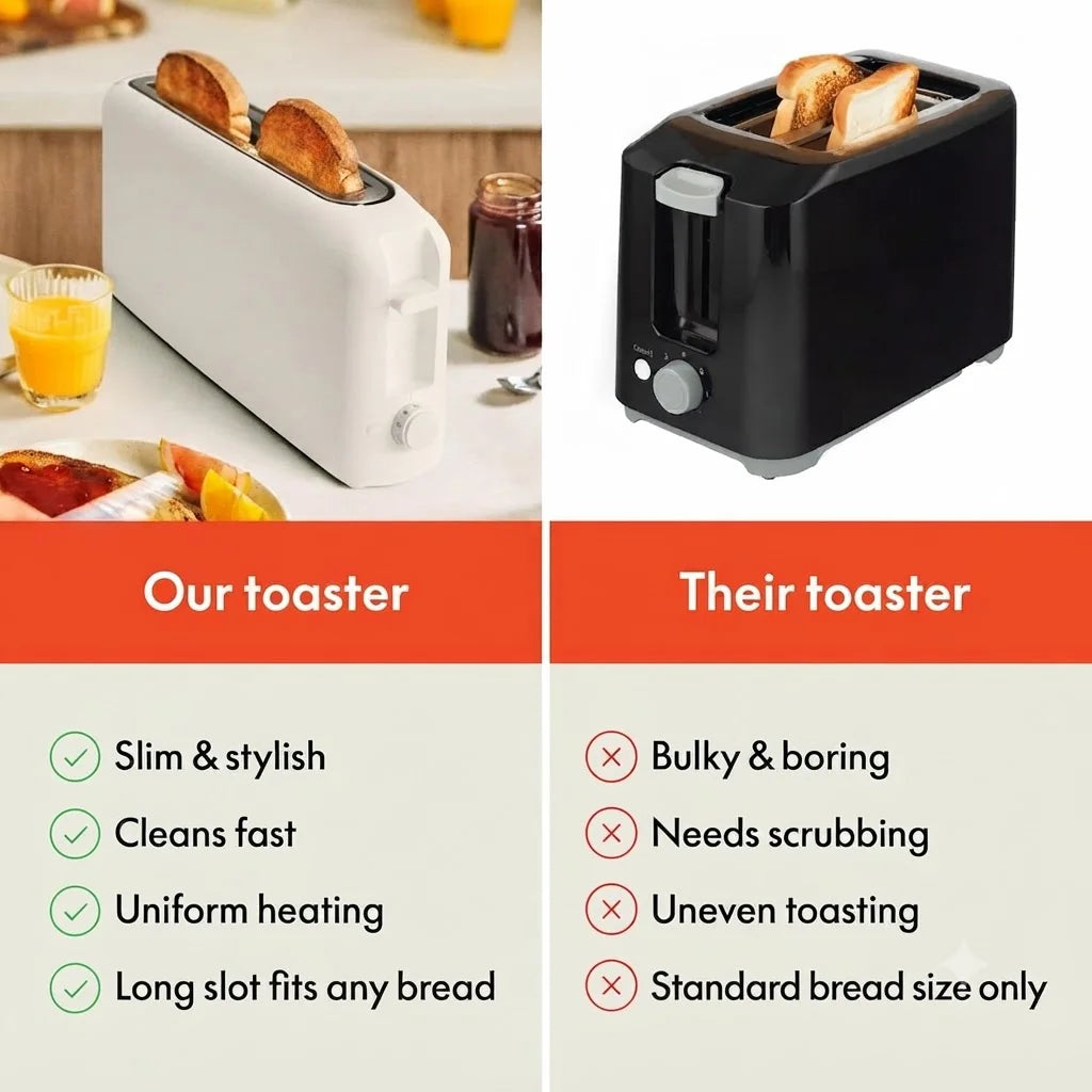 Slim Long Slot 2-Slice Toaster