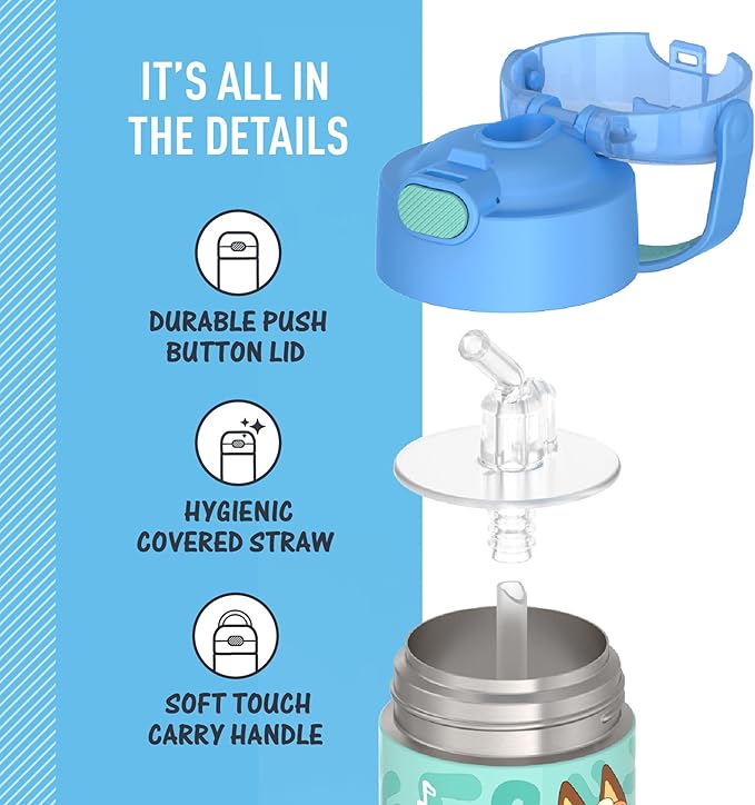 Kids Insulated Straw Water Bottle