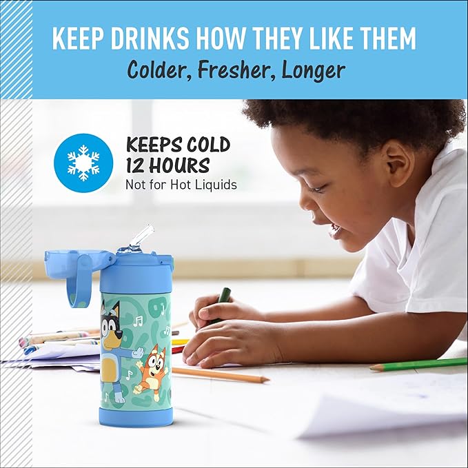 Kids Insulated Straw Water Bottle