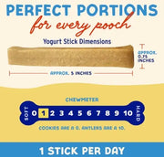 Peanut Butter Yogurt Chew Sticks for Dogs – Digestive Support Treats (5 Pack)