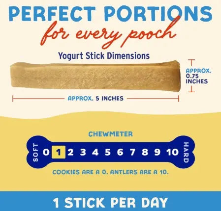 Peanut Butter Yogurt Chew Sticks for Dogs – Digestive Support Treats (5 Pack)