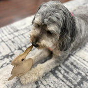 Leather Rabbit Squeaky Dog Toy