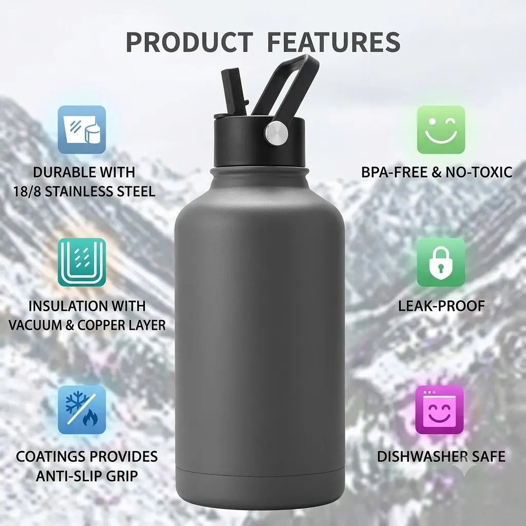 64oz Insulated Stainless Steel Water Jug