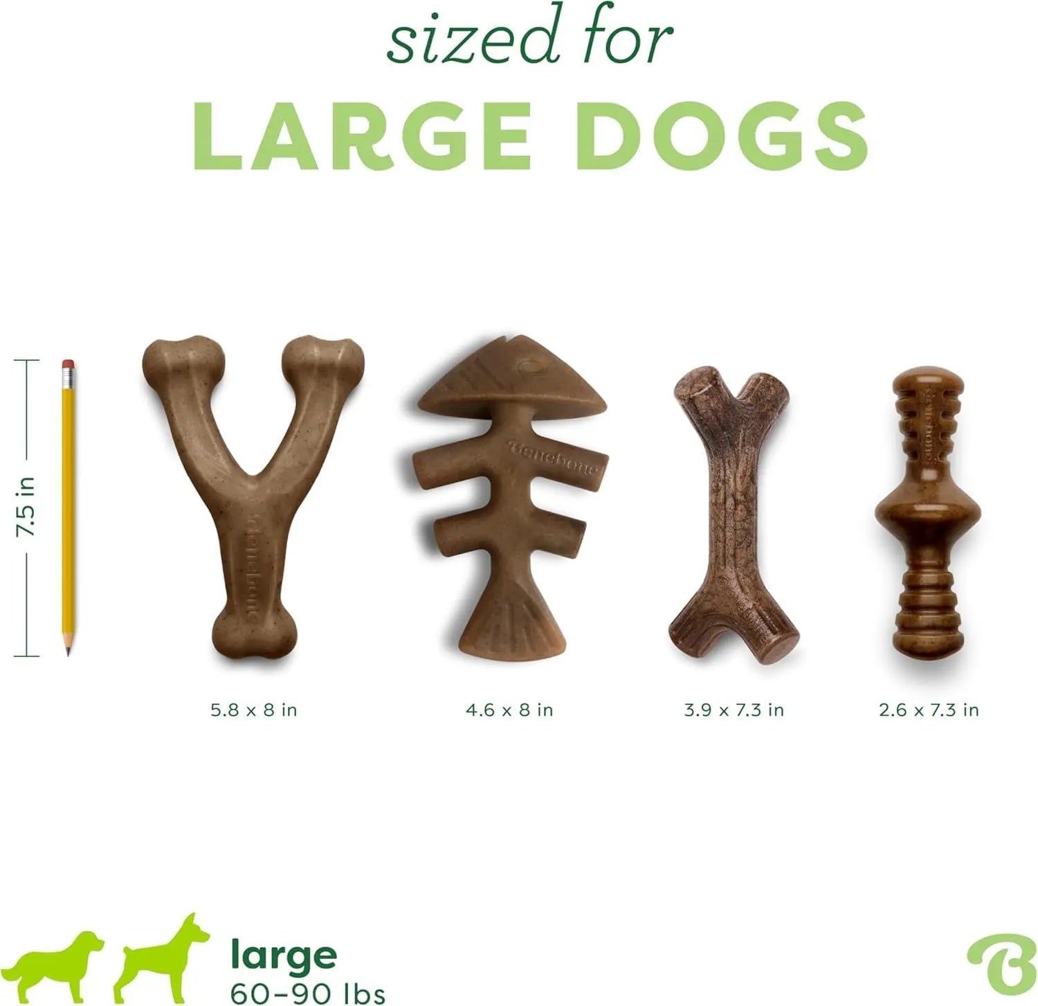 Durable Dog Chew Bone Set for Small Dogs (4-Pack)