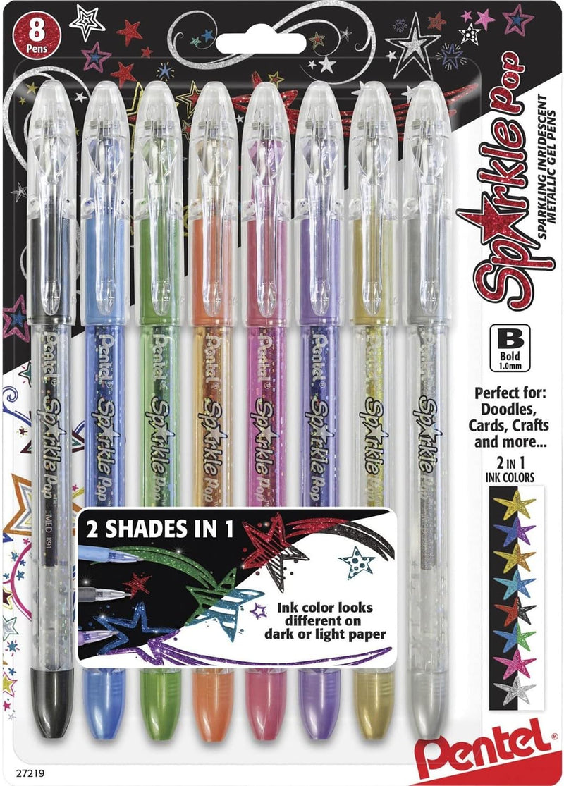 Metallic Iridescent Gel Pens 8-Pack