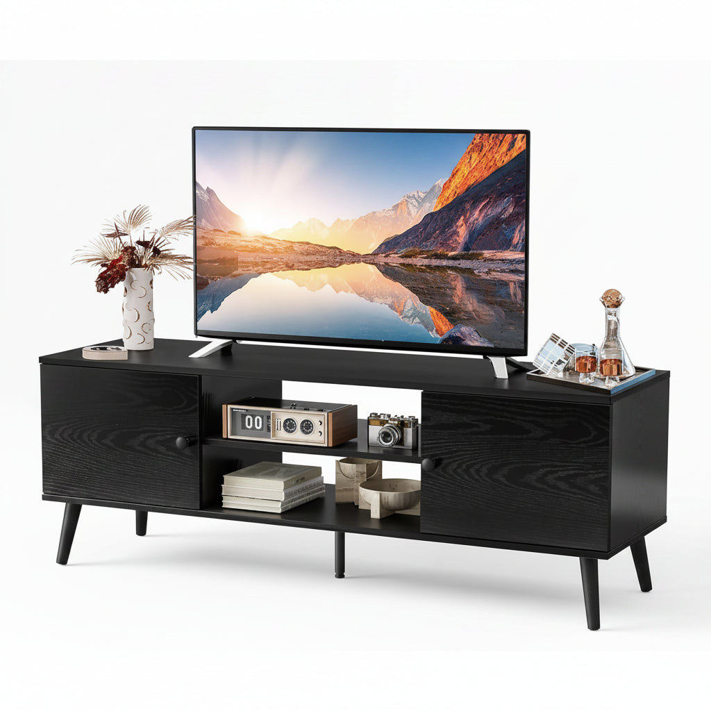 Modern Black TV Console Stand