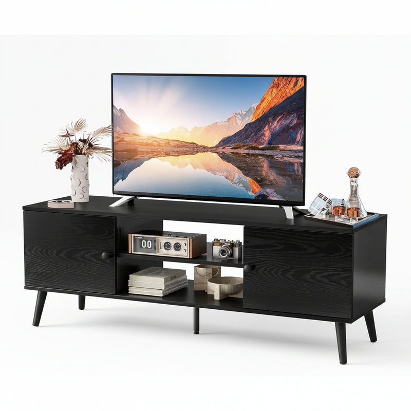 Modern Black TV Console Stand