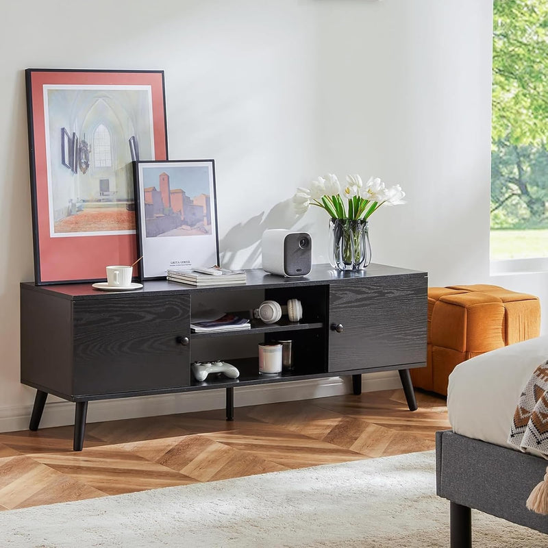 Modern Black TV Console Stand