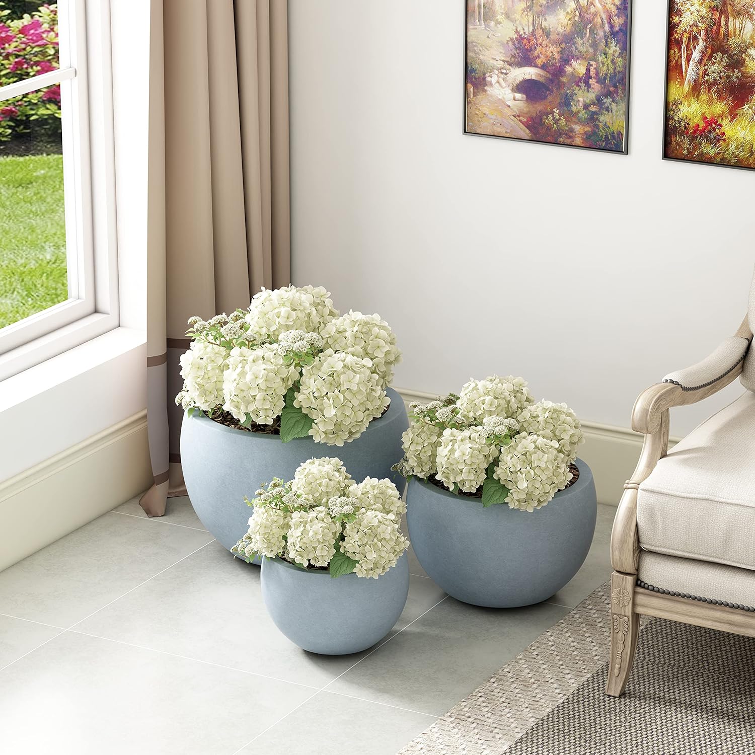 Modern Concrete Bowl Planter