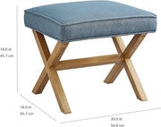 Modern Upholstered X Frame Ottoman