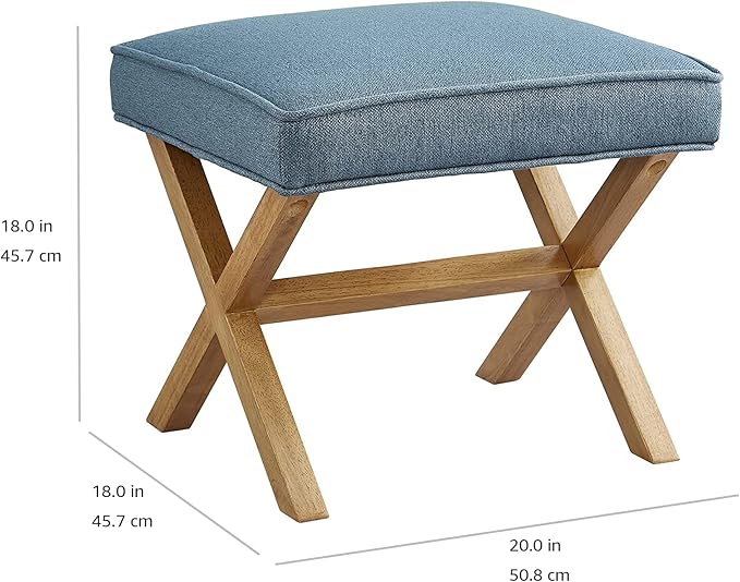 Modern Upholstered X Frame Ottoman