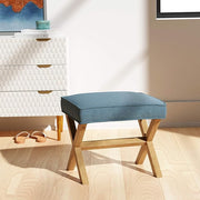 Modern Upholstered X Frame Ottoman