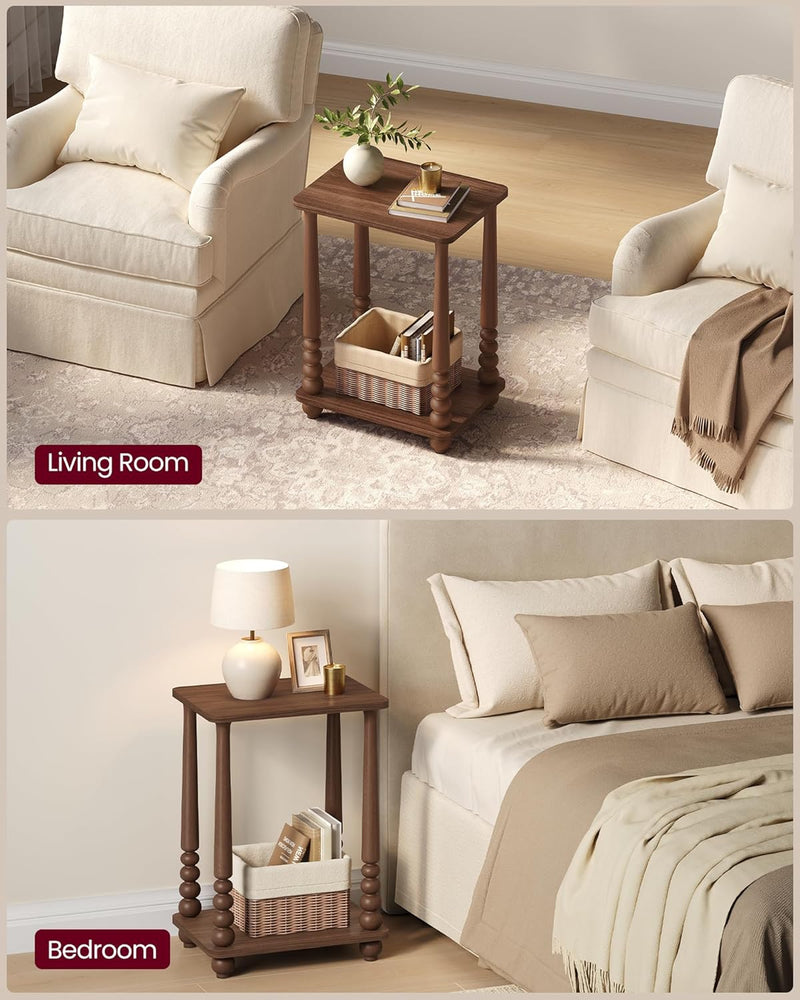 Modern Walnut Side End Table