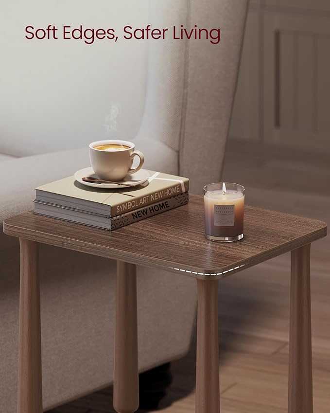 Modern Walnut Side End Table
