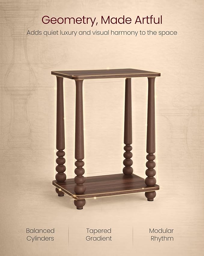 Modern Walnut Side End Table