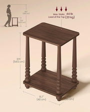 Modern Walnut Side End Table
