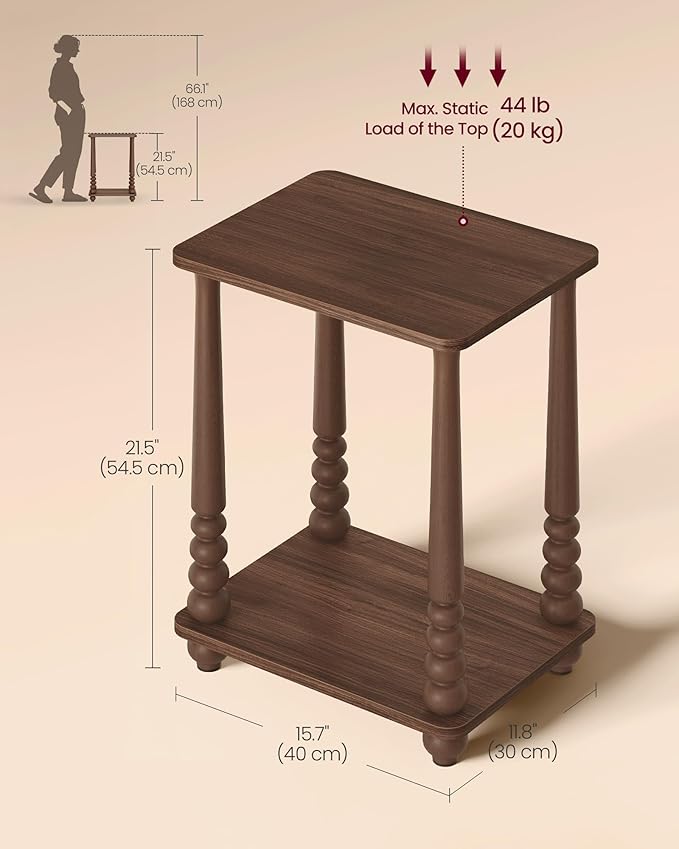 Modern Walnut Side End Table