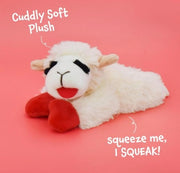 Soft Plush Lamb Squeaky Dog Toy (6 Inch, Cream)