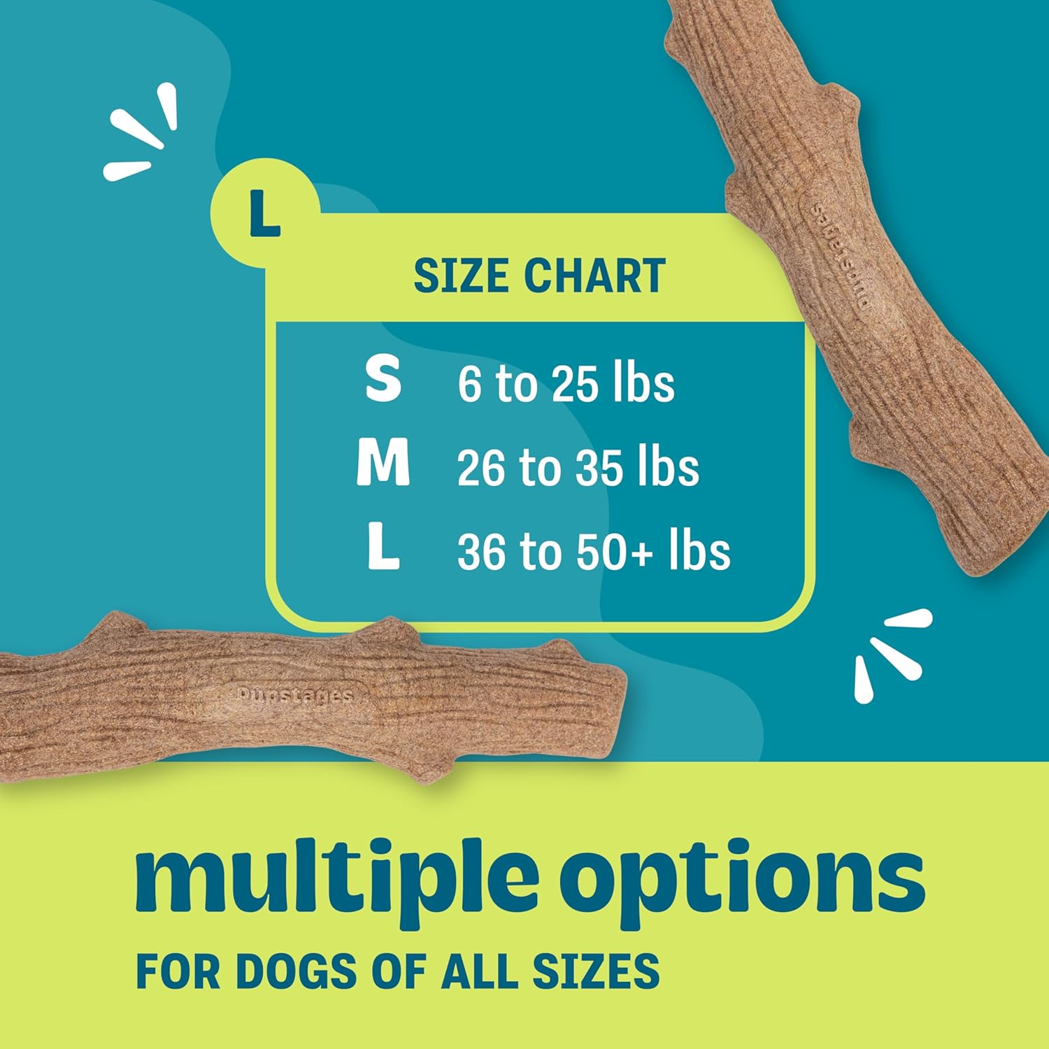 Natural Wood Dog Chew Stick – Large