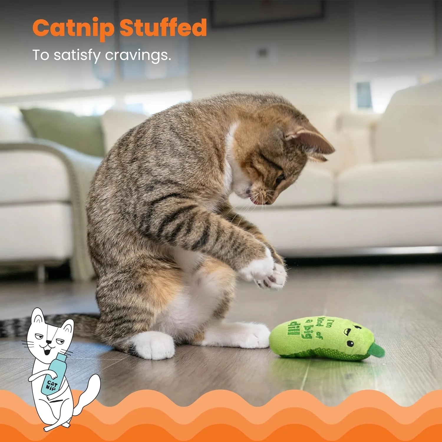 Crunchy Pickle Catnip Kicker Cat Toy
