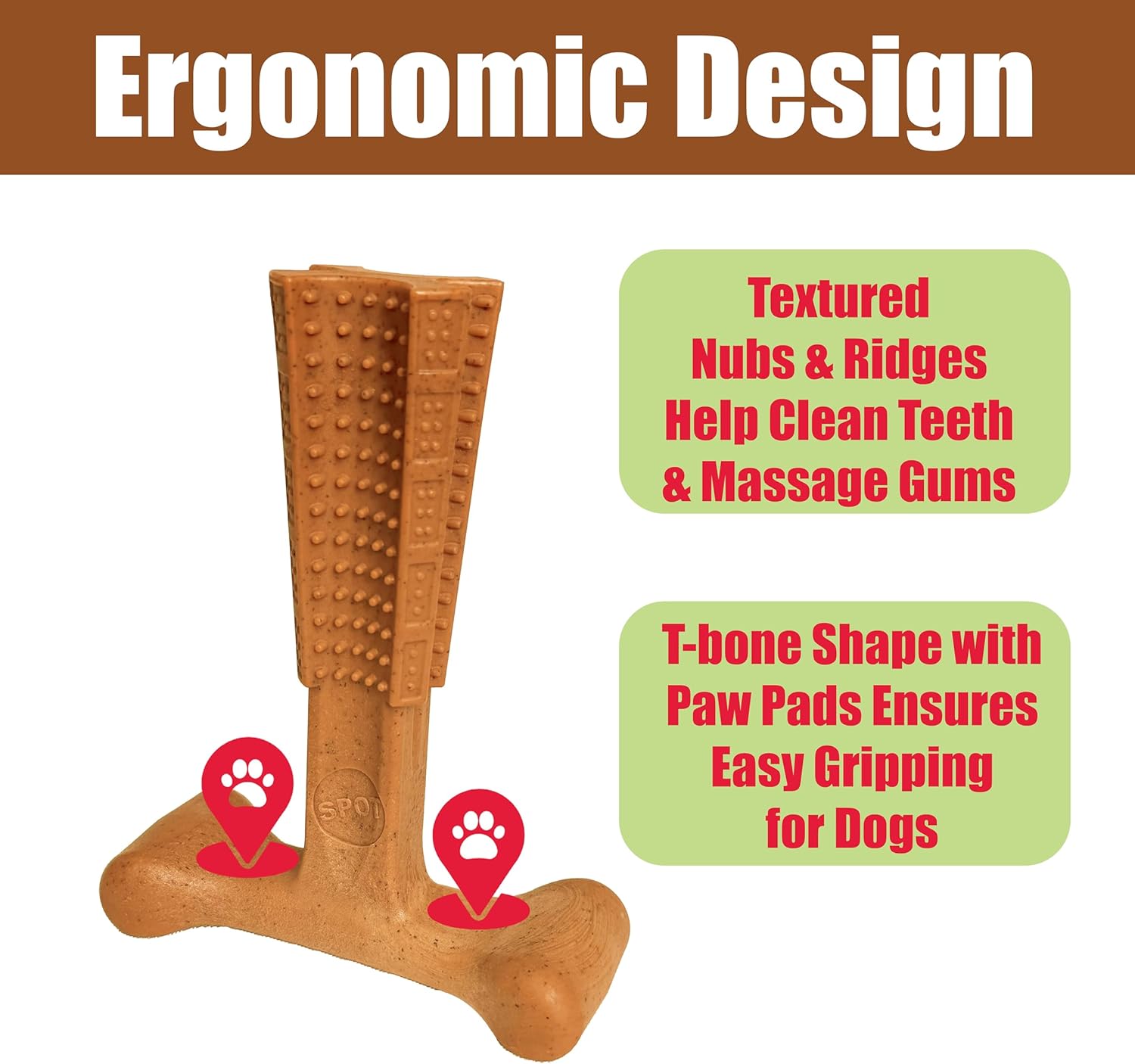 Peanut Butter Flavor T-Bone Dog Chew Toy – Medium