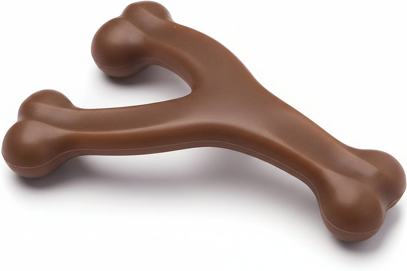 Peanut Butter Flavor Wishbone Dog Chew Toy