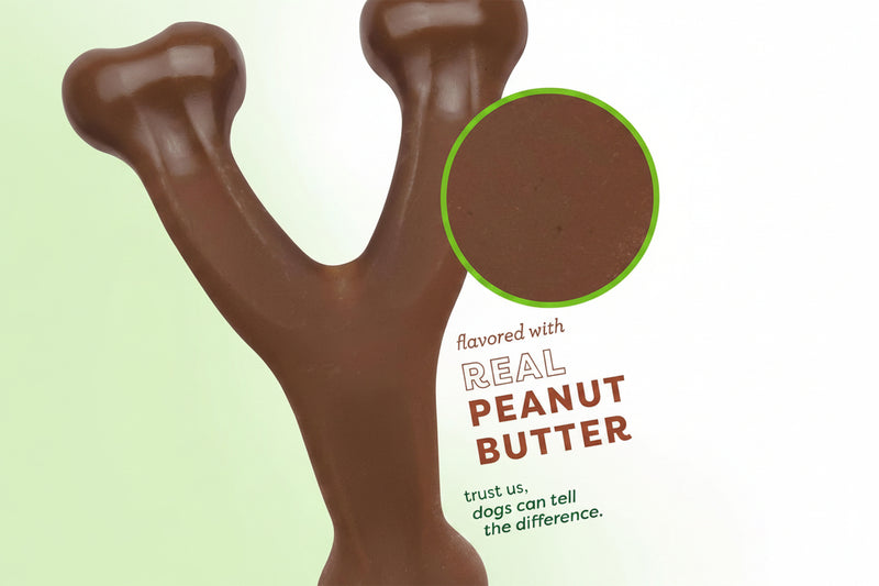 Peanut Butter Flavor Wishbone Dog Chew Toy – Large