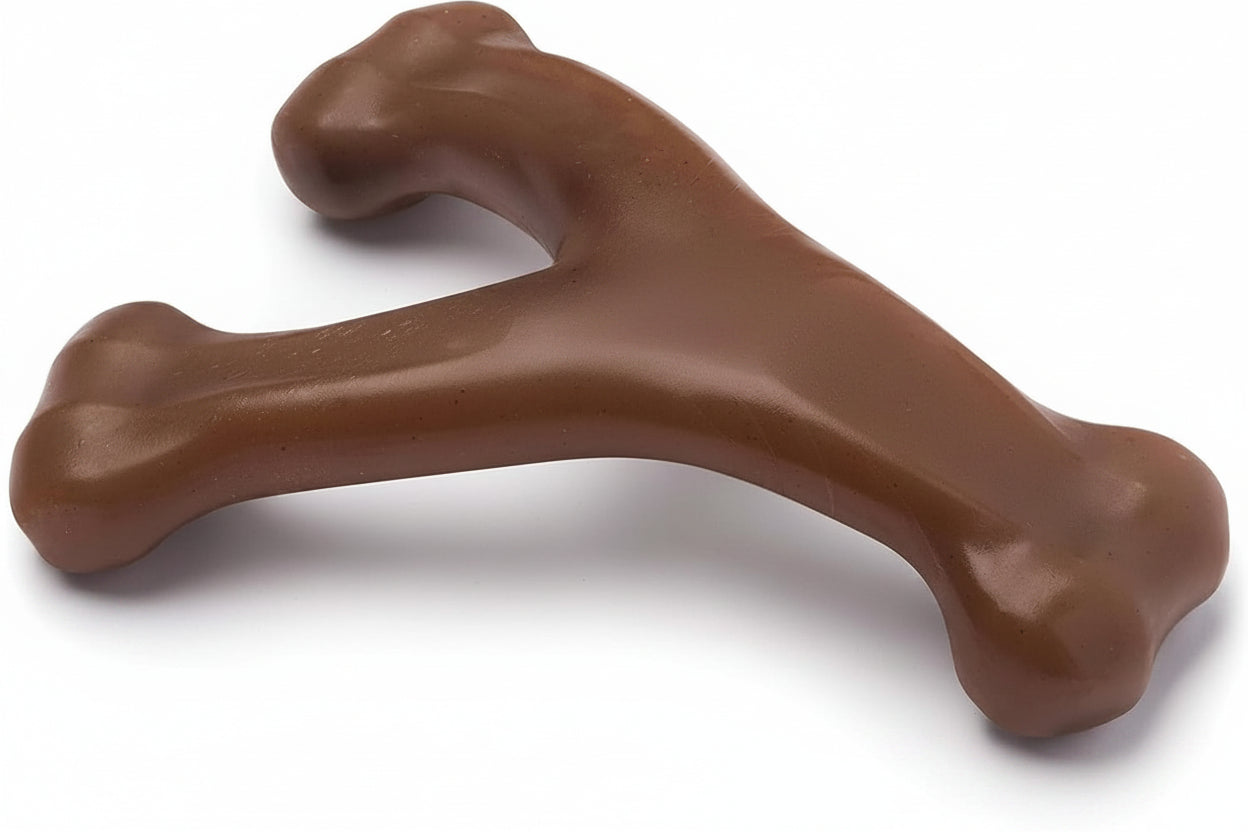 Peanut Flavor Wishbone Dog Chew Toy – Small