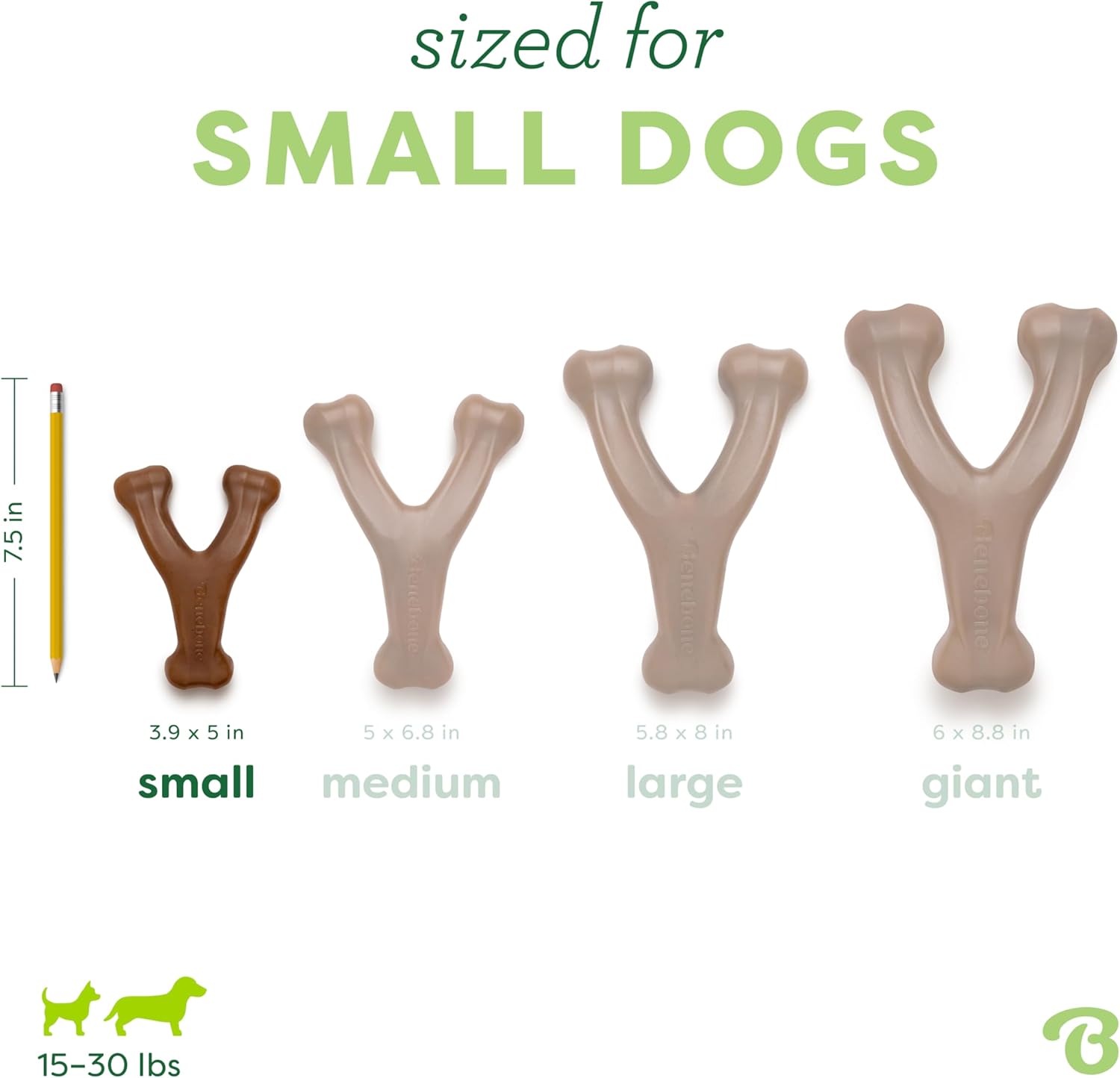 Peanut Flavor Wishbone Dog Chew Toy – Small