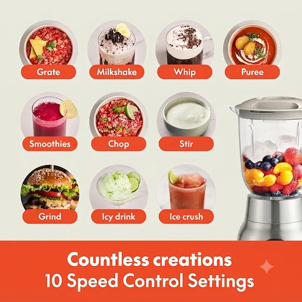 10-Speed Smoothie Blender 48oz