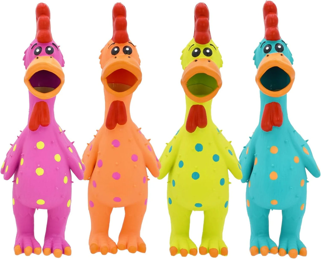 Squeaky Latex Chicken Dog Toy
