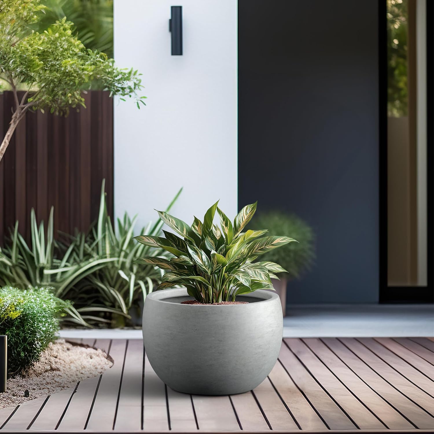 Round Concrete Planter