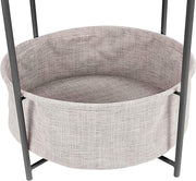 Round Side Table With Basket
