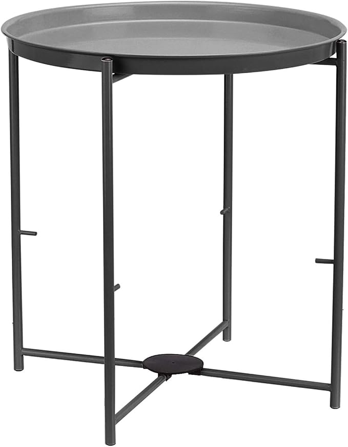 Round Side Table With Basket