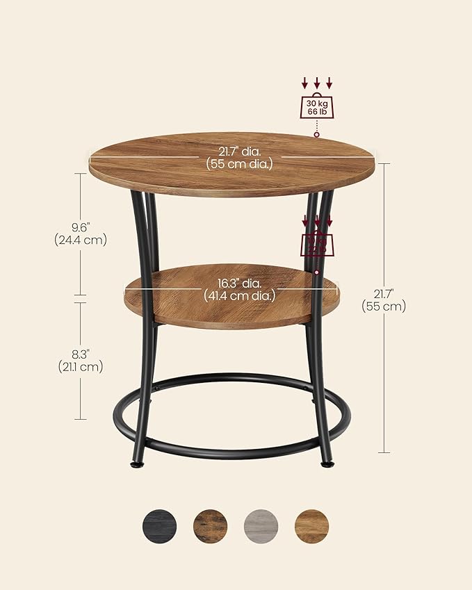 Round Two Tier Side Table