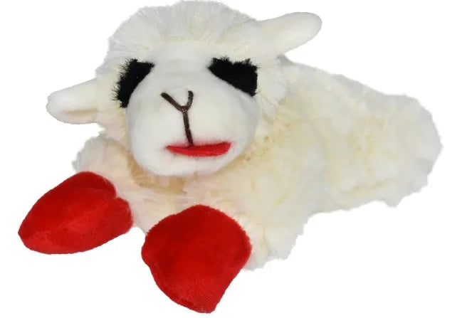 Soft Plush Lamb Squeaky Dog Toy (6 Inch, Cream)