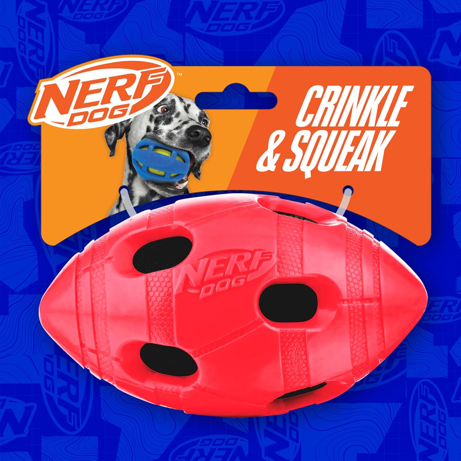 Rubber Squeaky Football Dog Toy