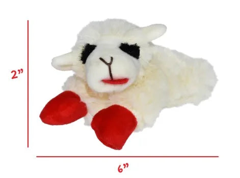 Soft Plush Lamb Squeaky Dog Toy (6 Inch, Cream)