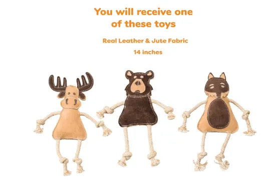 Leather Forest Animal Dog Toy